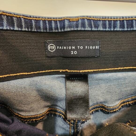 Fashion to Figure FTF Black Denim High Rise Ankle Skinny Jeans Casual Size 20 - Picture 6 of 7